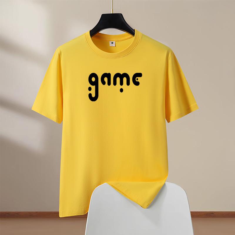 

Мужская хлопковая футболка оверсайз, летняя уличная одежда, комфортная, свободного кроя, с коротким рукавом XXXL жёлтый