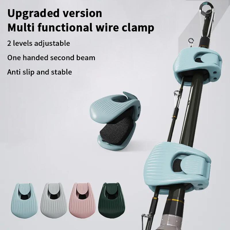 1/2Pcs Fishing Rod Holder Fixer Clip Straps Fishing Pole Holder Compact Design Fishing Rod Fixer Wall Mounted Fishing Rod Holder