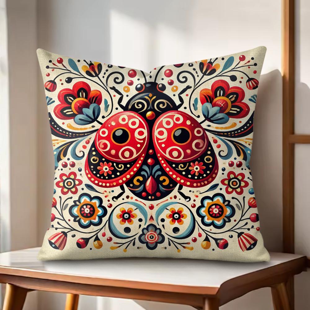 Modern Print Creations Animal Cushion Cover Natural Linen Organic Fabric DoubleSided Printing Couch Pillow Covers Home Decor