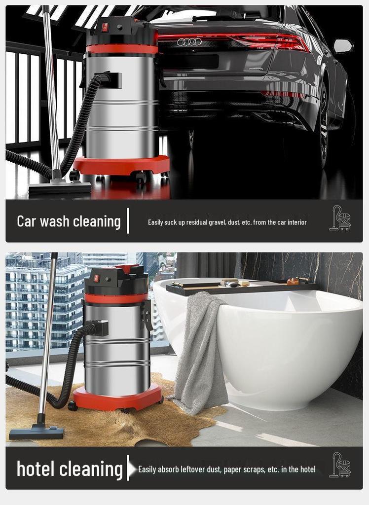 High-Power Wet/Dry Vacuum Cleaner for Home, Workshop, Car Wash, Grout, and Industrial Use