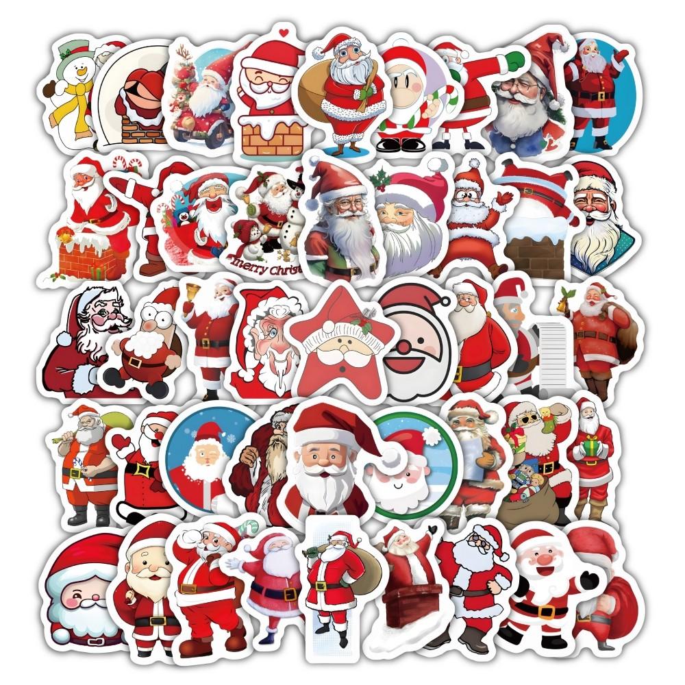 60PCS Cartoon Cute Merry Christmas Jingle Bells Graffiti Stickers for Bicycle Hand Account Pencil Case Decals