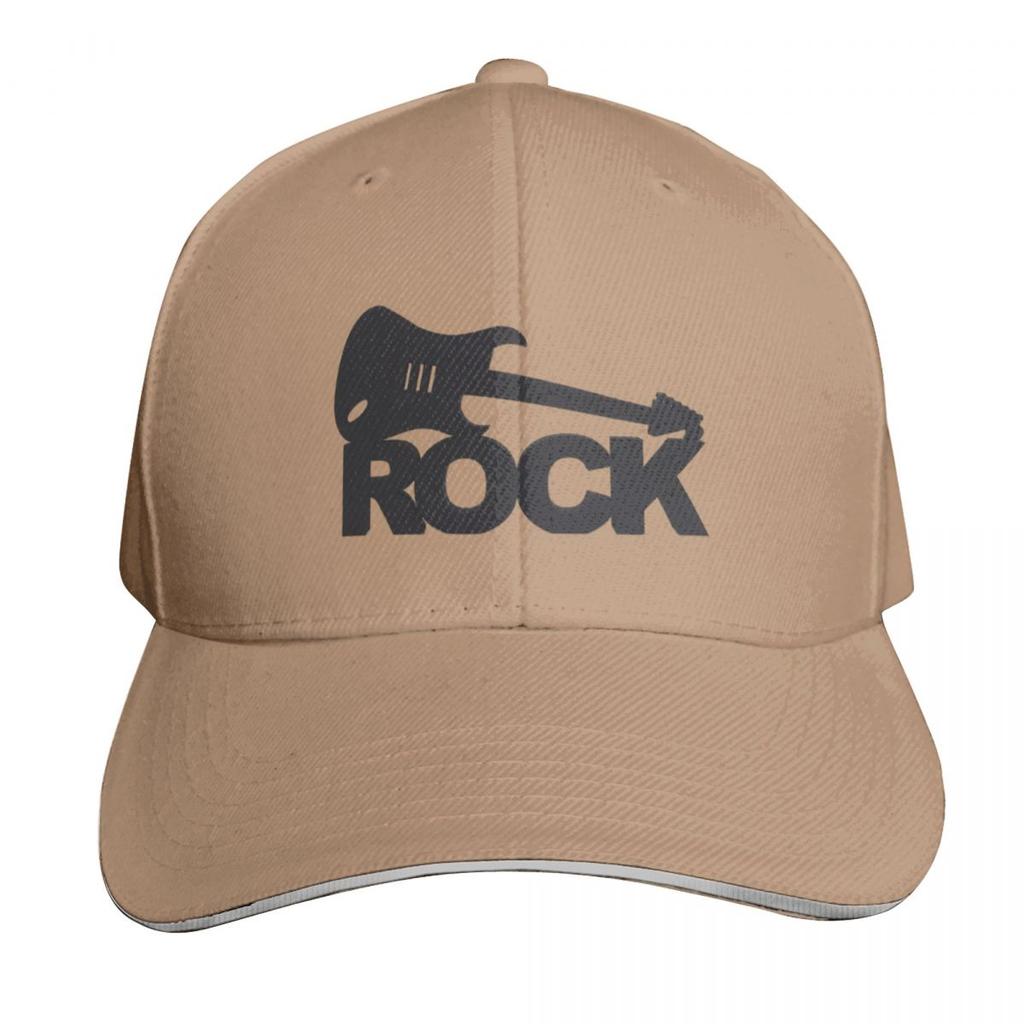 Logo Rockowe z Gitarą Czapka Modna Codzienna Czapki Baseballowe Regulowany Kapelusz Hip Hop Lato Unisex Czapki Baseballowe
