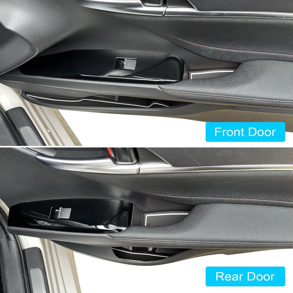 For Toyota Camry Accessories 2018      2024  Cup Holder Ert, Center Console Liner Organizer Door Pocket Mats (White Trim) - 16 Pcs Set