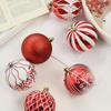 Christmas Decorations Set of 16: Red & White Special-Shaped Painted Ball Ornaments for Tree Pendants