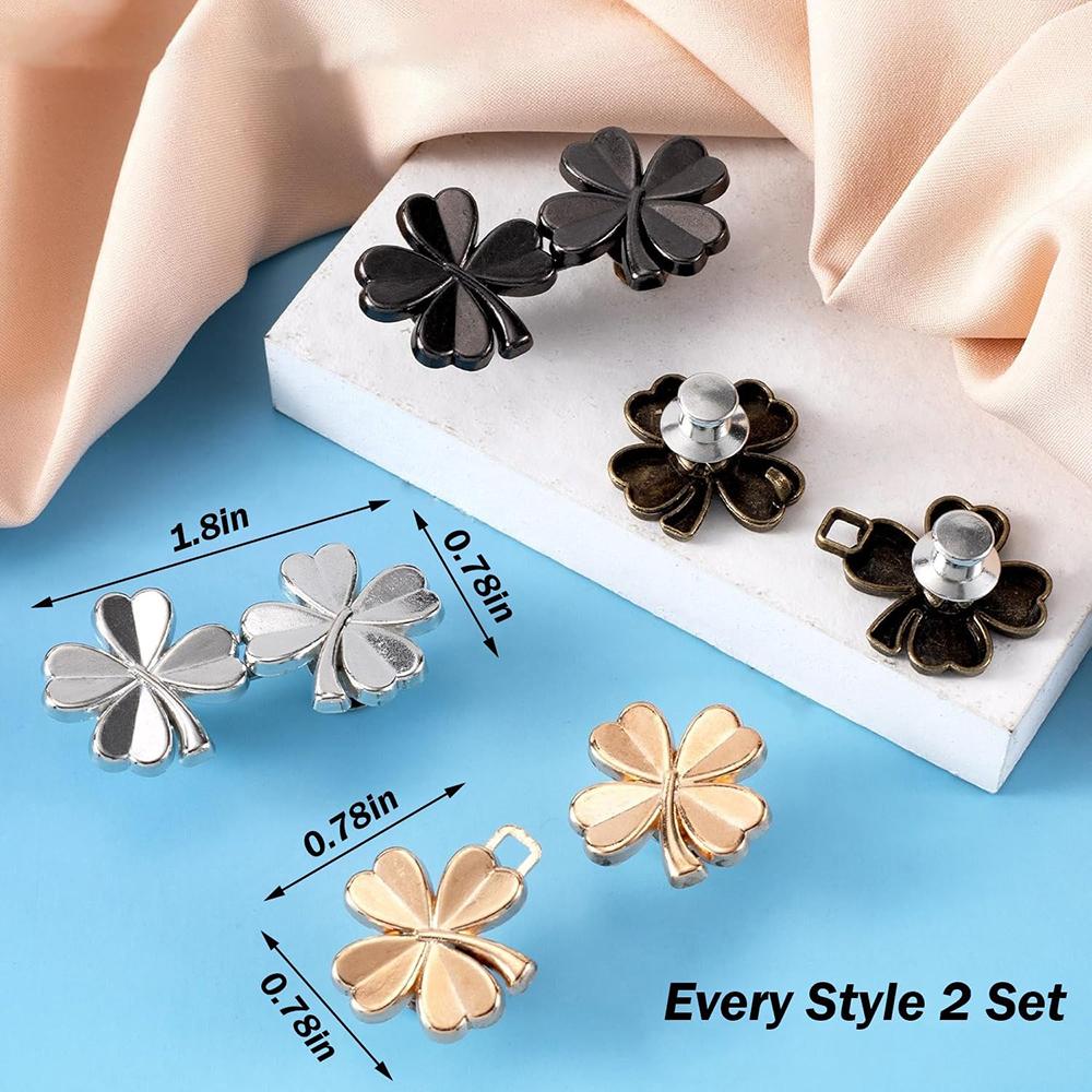 4Sets Pant Waist Tightener Detachable Adjustable Jean Button Waist Buckle Set No Sewing Waistband Tightener for Pants Women