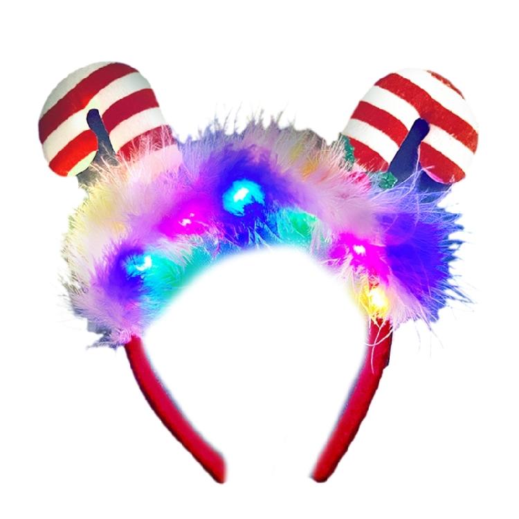 Сверкающий Рождественский обруч для волос Новогодняя повязка на голову Аксессуары для тематической вечеринки Обруч для волос