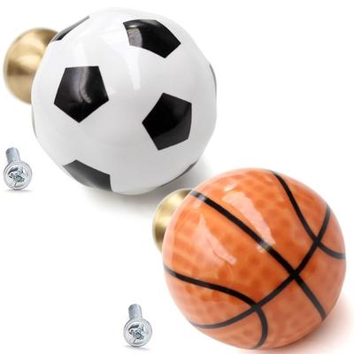 Cute Style Child Cabinet Knobs Single-hole Football Shape Drawer Knobs Basketball Shape Novelty Cabinet Door Handle Kids Room
