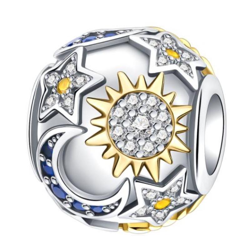 Trendy Copper Moon &Stars Charms Beads Earrings Rings Necklaces Fits Original Bracelets For Women Diy Jewelry Gifts