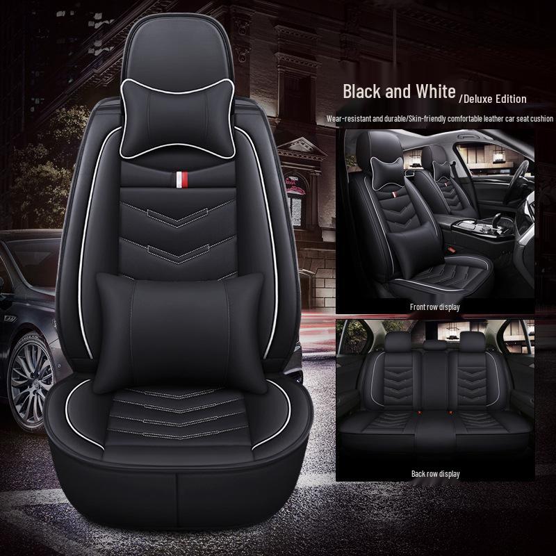Universal Full Leather Breathable Car Seat Covers - Wear-Resistant, Full Surround, and Fits Five-Seat Interiors