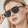 Fashion New Retro Double Bridge Sunglasses Men's Fashion Simple Light Cat Eye Sun Glasses Women Ins Trendy Shades UV400 Eyewear