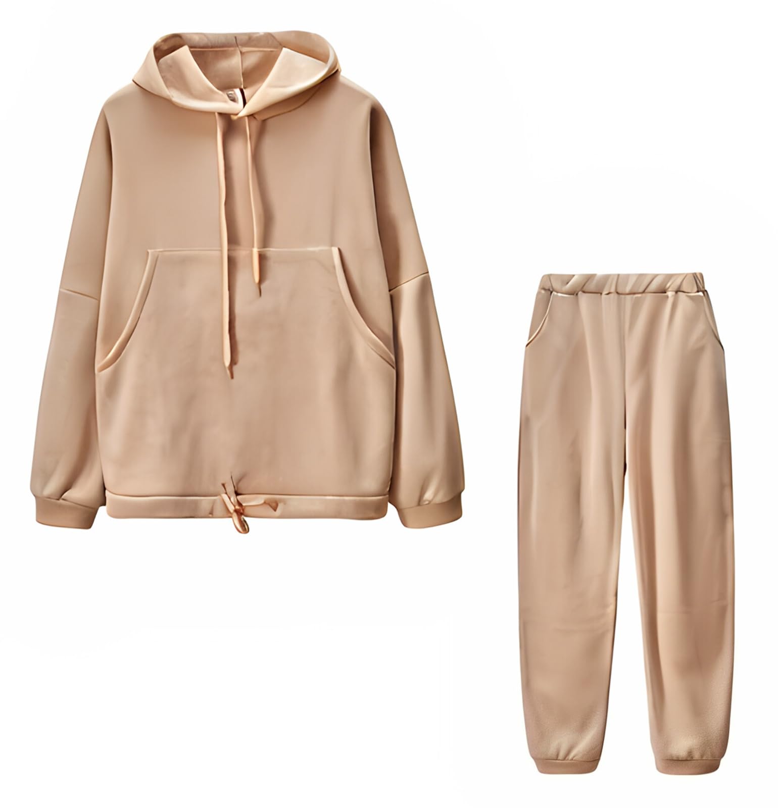 

Худи и брюки легкий спортивный костюм для отдыха от Nibunnoichi Style для женщин [1/2style] на флисовой подкладке (Набор из 2 предметов) (JP, Алфавит, L, Розовый) розовый