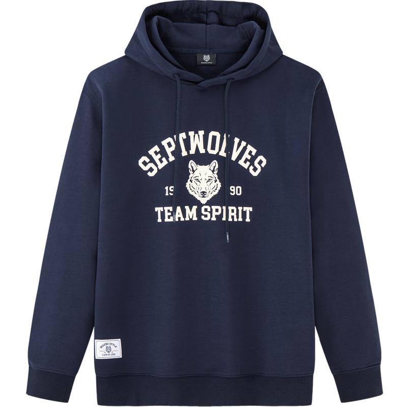 Septwolves Men s Printed Embroidered Crewneck Sweatshirt 185/3XL