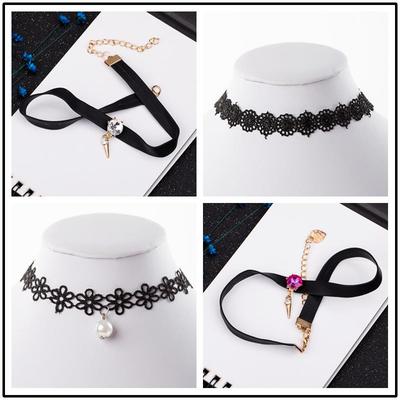 Korean Harajuku Velvet Ribbon Choker Necklace - Women's Fashion Clavicle Chain