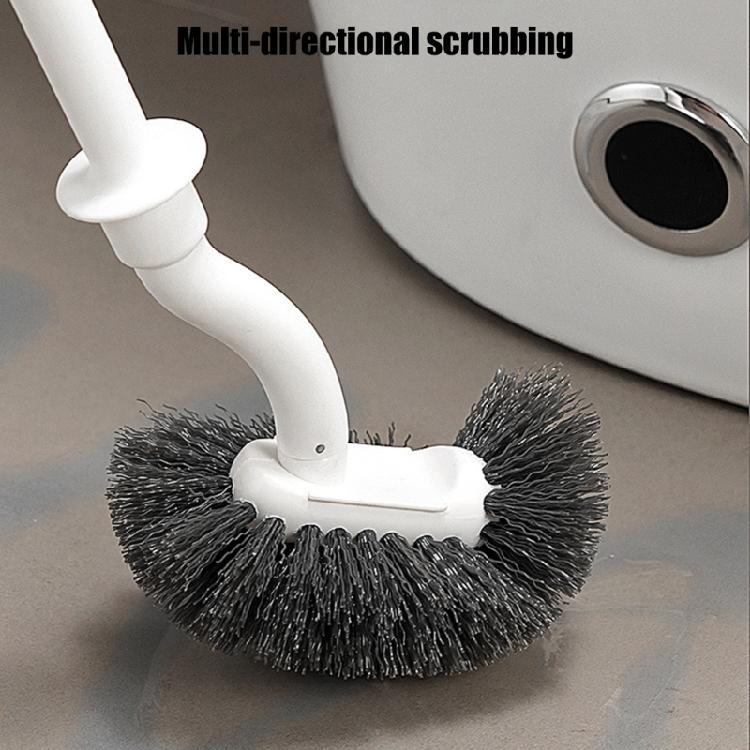 Bathroom Cleaning Brush and Stand Set for Stubborn Grimes Removal Curved Design Detachable Handle Toilet Bowl Scrubber