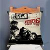 Retro Motorcycle Poster Art Letter Print Ride Your Way Home Decoration Throw Pillow Case Vintage Motor Bike Sofa Cushion Cover