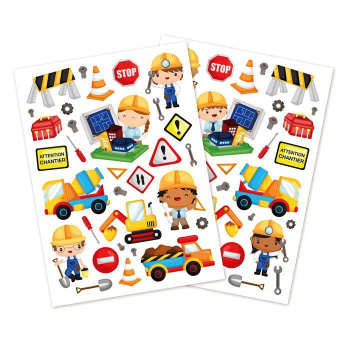 Gommettes - CTOP - 63 pièces - Autocollants multicolores - 0,9 à 6 cm