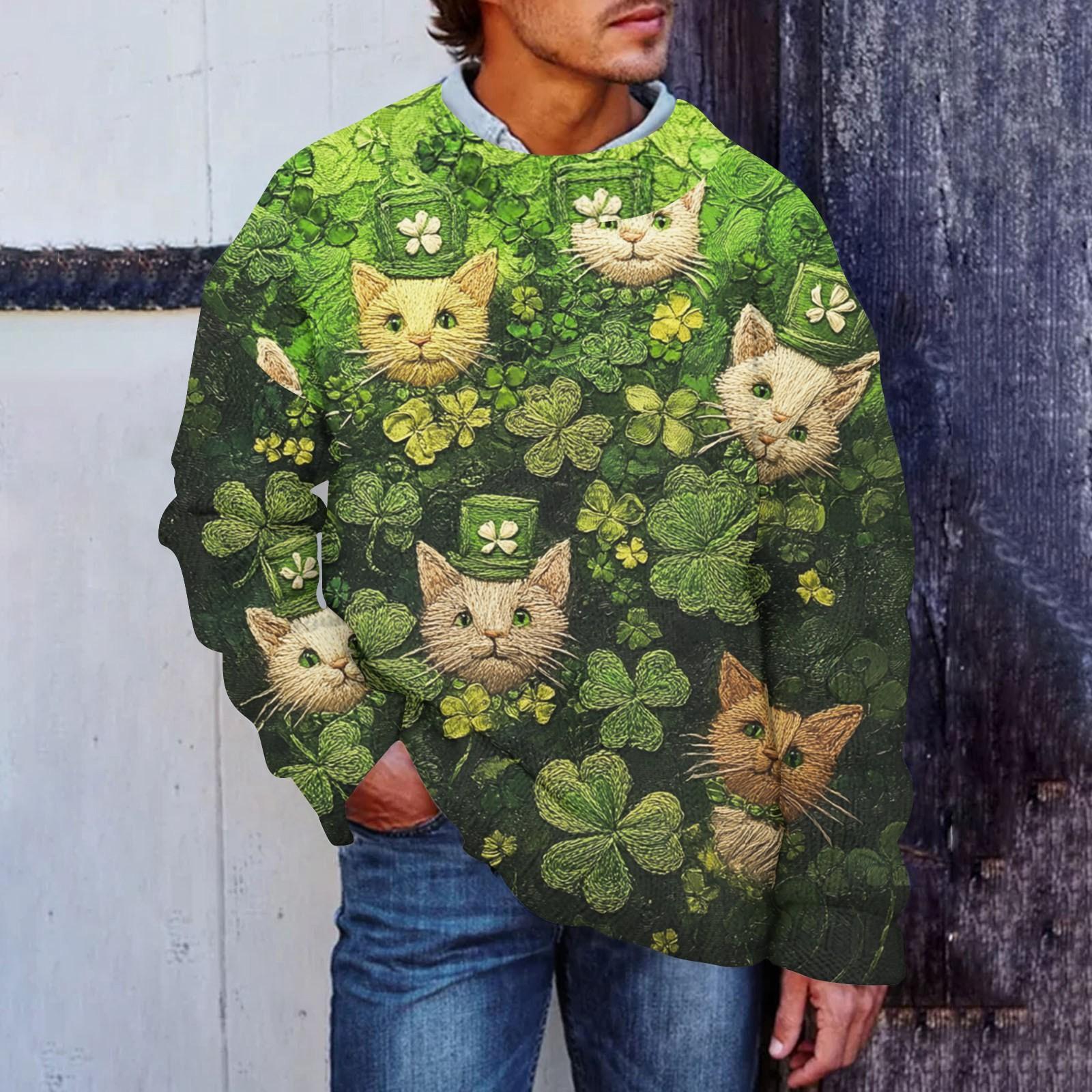 

Мужская мода повседневная с длинным рукавом St. Pacrit Gentle Printed Crewneck Woolen Imitation свитер Цветочный Crewneck Sweatshirt Loose Long Sleeves XL жёлтый