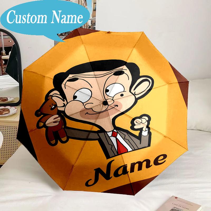 Custom Name Umbrella Bean's Adventure Umbrella 8-Frame for Travel, Camping, Casual Lightweight Portable, Essential for Family Gifts