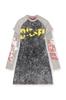 Diesel Mini Dress A166330SLBB L Black X Ivory 900A Women's D-BUXT-Q1
