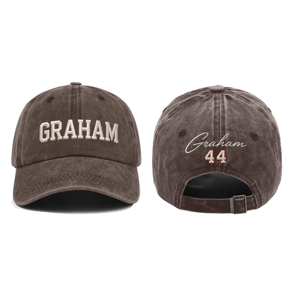Washed Cotton Baseball Cap Vintage Soft Top Adjustable Strapback Hat Embroidered Lettering Distressed Look Classic Design