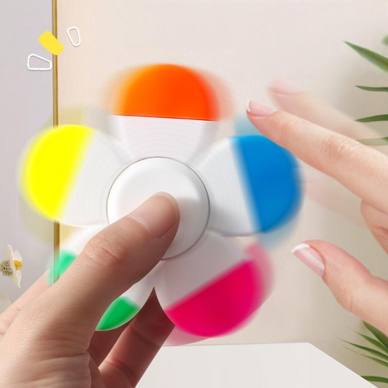 1 Stück leuchtender, fluoreszierender Aquarellstift, 5-in-1-Blumenform, spiralförmiger Textmarker für die Fingerspitze, geeignet für Schule und Büro