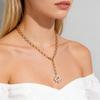 MamacitaSlay 316L Stainless Steel Pearl Flower Necklace 18K Gold Plated Waterproof Neck Jewelry For Women Everyday Wear Gift