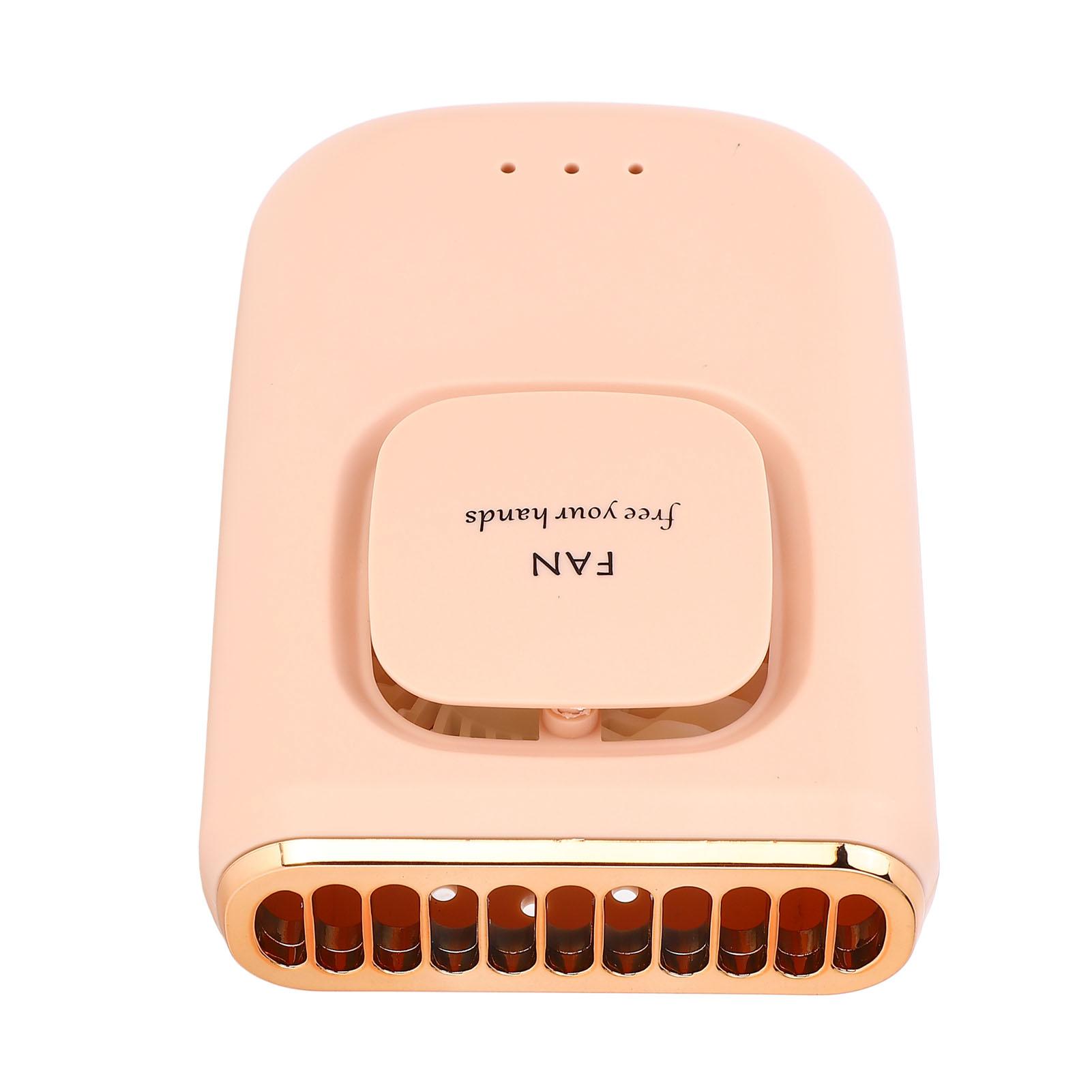 

Battery Powered Necklace Fan Portable Hanging Wearable Body Belt Fan with Adjustable Lanyard for Desktop Pink розовый