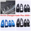 Car Door Window Glass Lift Control Switch Panel Cover Trim Stainless Steel Accessories For Changan Eado Plus