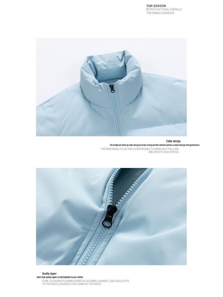 JSEN Trendy Cotton Stand Collar Down Jacket for Men & Women - 2025 Winter Warm Casual Couple Jacket.