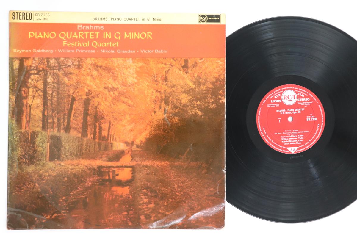 

LP Record FESTIVAL QUARTET - Brahms Piano Quartet In G Minor Op2 SB2136 RCA RED SEAL 1962 UK Classical Used