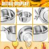 Stainless Steel Bird Bowl Cup Dish with Clamp Parrot Food Water Dishes Birdcage Feeder for Cockatiel Budgie Conure Macaw