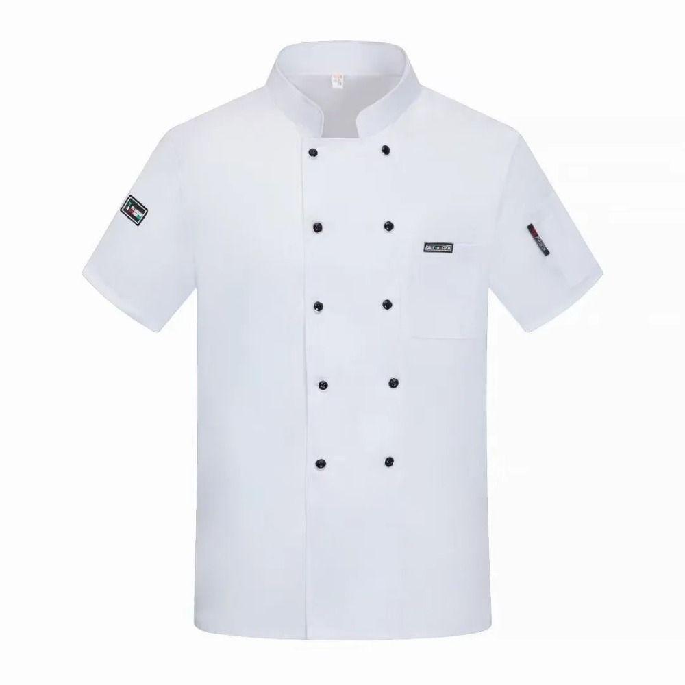 Short Sleeved Chef Uniform Breathable Mesh Chef's Suit Chef Work Clothes  Cake Room