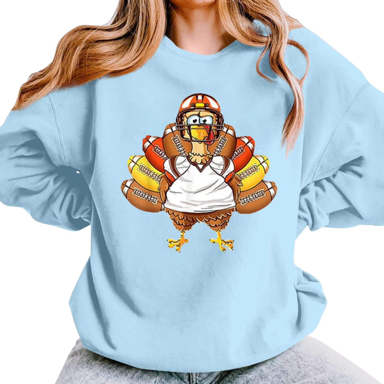 Женская повседневная мода День благодарения с принтом длинный рукав O-образный вырез — фото 9