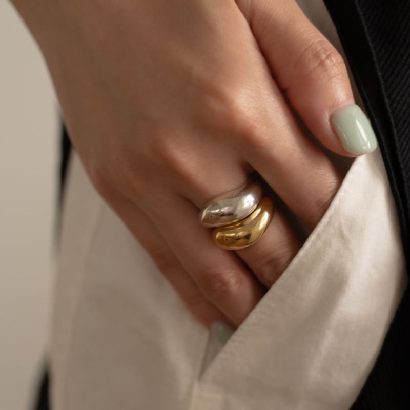 youngglow silver925 wave dome ring (2color)