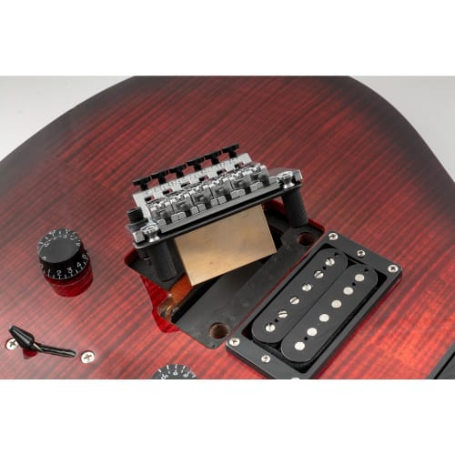 Musiclily Guitar Double Locking Tremolo Bridge with Bracket and M7 Stud Set for Floyd Rose Style Electric Guitars, Chrome