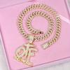 Persönlichkeit Einfach Hip Hop Iced Out Buchstabe PUNK OTF Anhänger Cuban Kette Trend Hip Hop Rap Mode Damenschmuck Geschenke