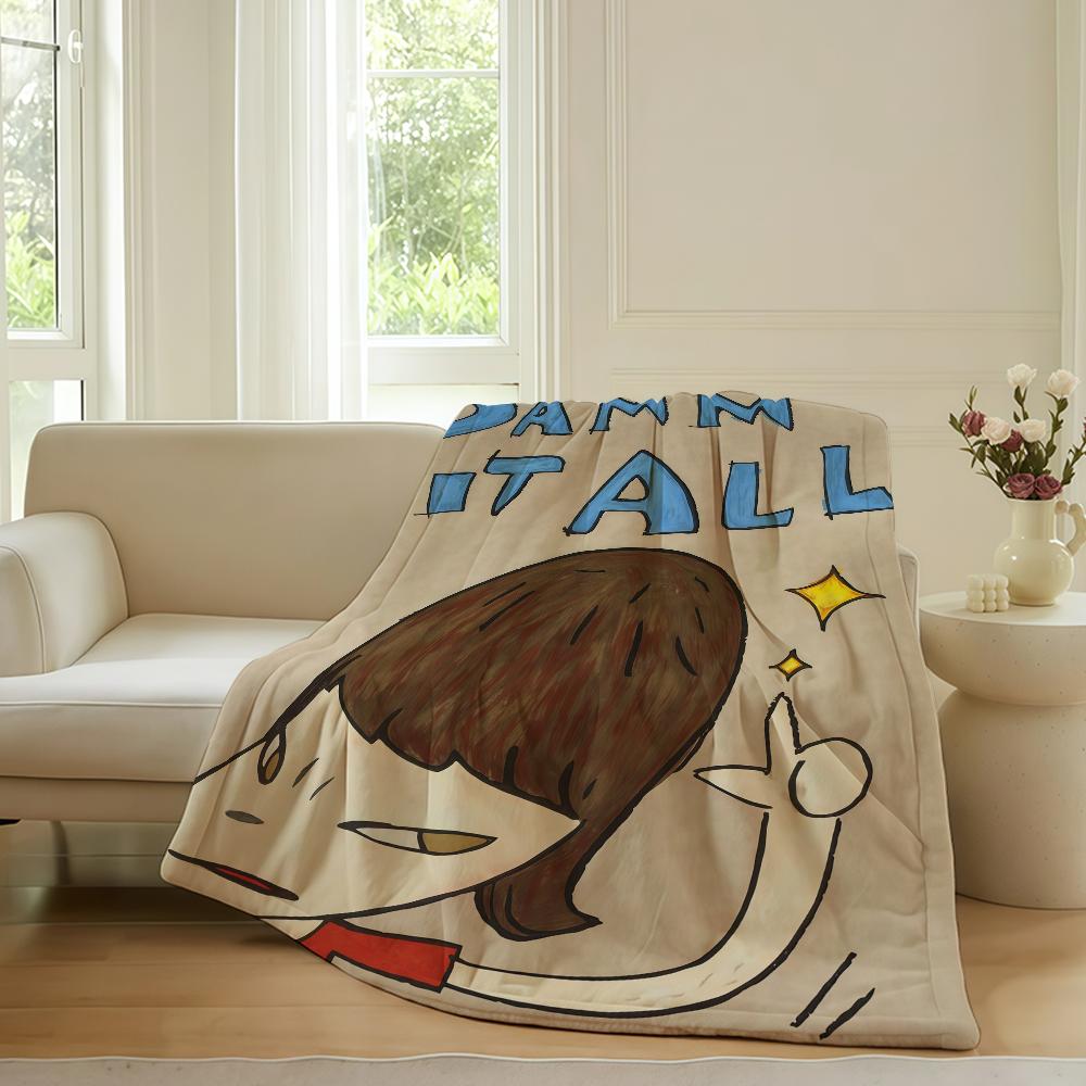 Fashion Print Yoshimoto Nara Blanket For Sofa Office Bed Plane Travel Sleep Read Relax Camping Soft And Warm