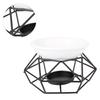 Geometric Iron Ceramic Essential Oil Aroma Burner Candle Holder Home Office Decoration