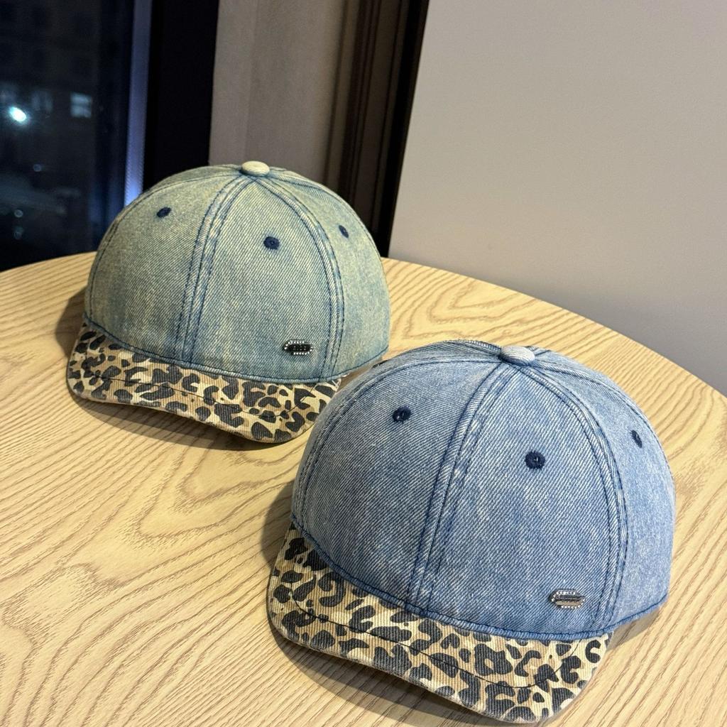 Korean Style Retro Short Brim Hat for Men and Women Denim Old Soft Top Japanese Color Matching Small Brim Workwear Short Brim Peaked Hat Trendy