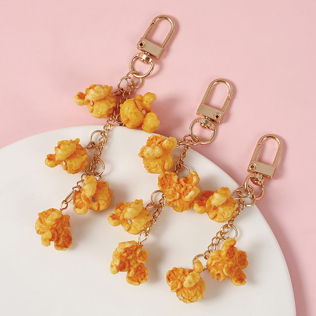 Realistic Popcorn Keychain Pendant Eye Catching Popcorn Keychain Pendant Accessory Perfect for Travel and Leisure