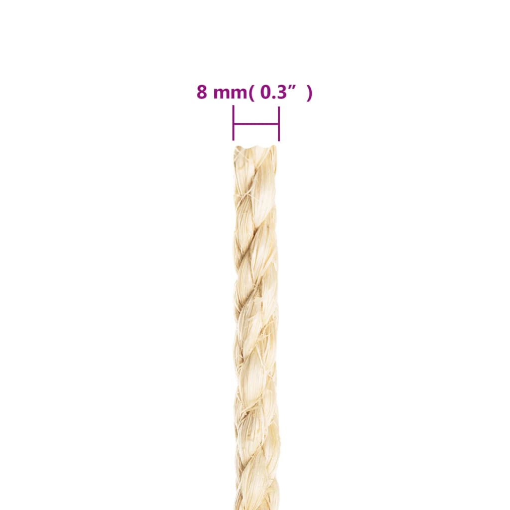 Sisal Rope 100percent  Sisal 8 Mm 25 M