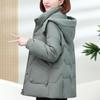 Dampuffjackor Vinter Vintage Korta Parkas Med Huva Plus Size Eleganta Tjocka Varma Dunrockar Kvinna Ytterkläder