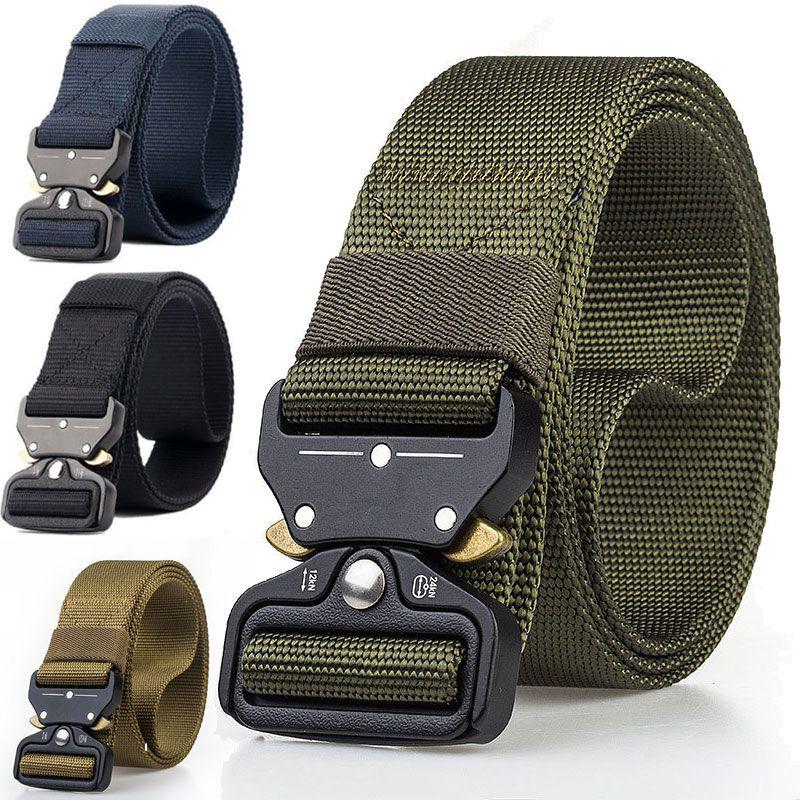 Adjustable Men Military Belt Buckle Combat Waistband Tactical Rescue Tool Rigger