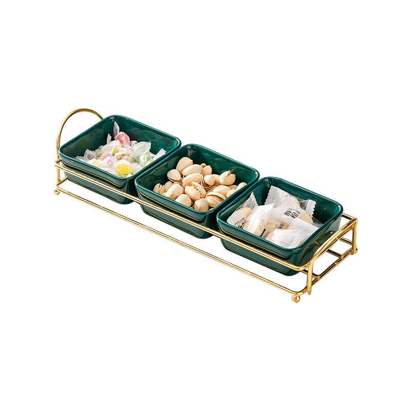 Light Luxury Divided Ceramic Snack Serving Platter
