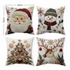 New Christmas Throw Pillow Covers Non-Real Embroidery 45x45 Festive Pillowcase Santa Claus Snowman Pillow Case Party Decor