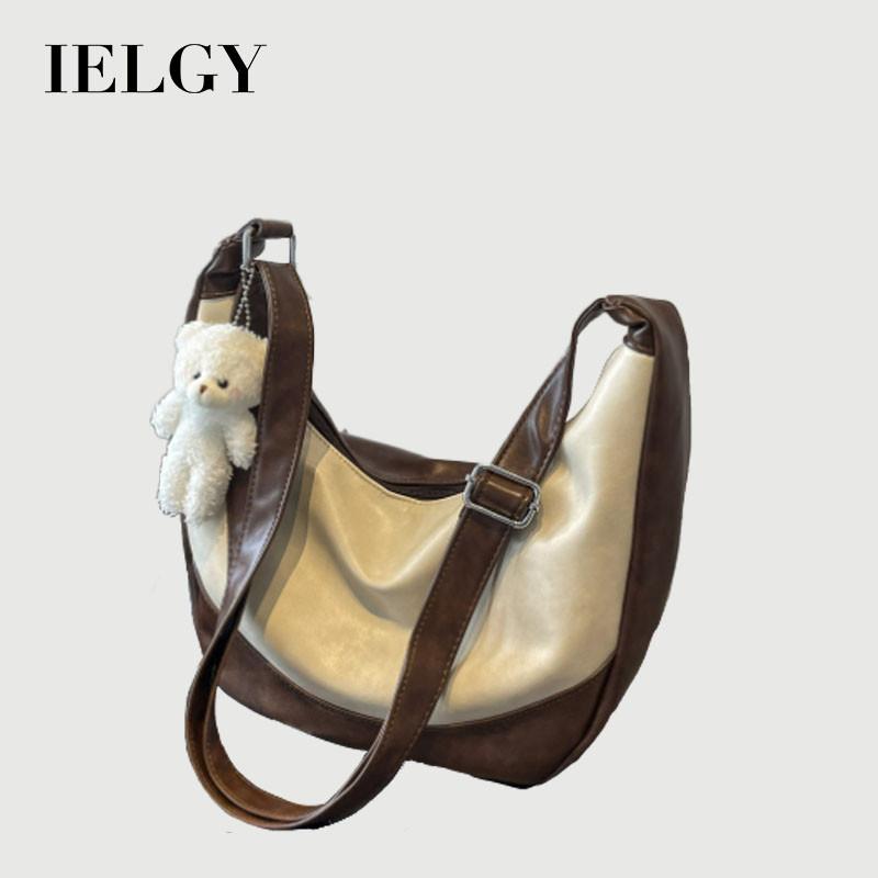 Ielgy Retro Dumpling Bag All-Match One-Shoulder Messenger Casual Large-Cap