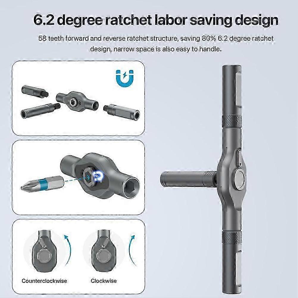 24 in 1 Multifunction Ratchet Screwdriver Set with Magnetic Adsorption/Alloy Bits Kit for Eyeglasses PC Electronics