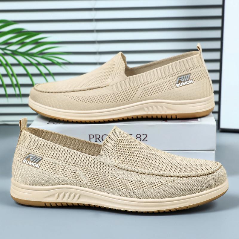 Men's Casual Fly-Knit Slip-On Mesh Shoes - Breathable and Odor-Resistant