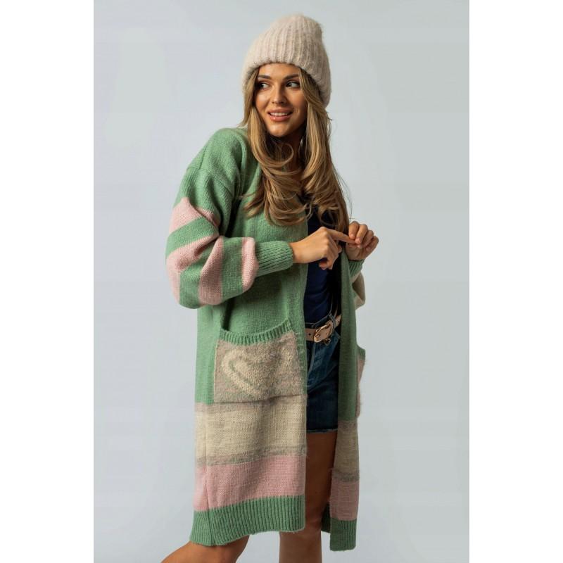 Womens Oversized V-Neck Knit Cardigan Sweater