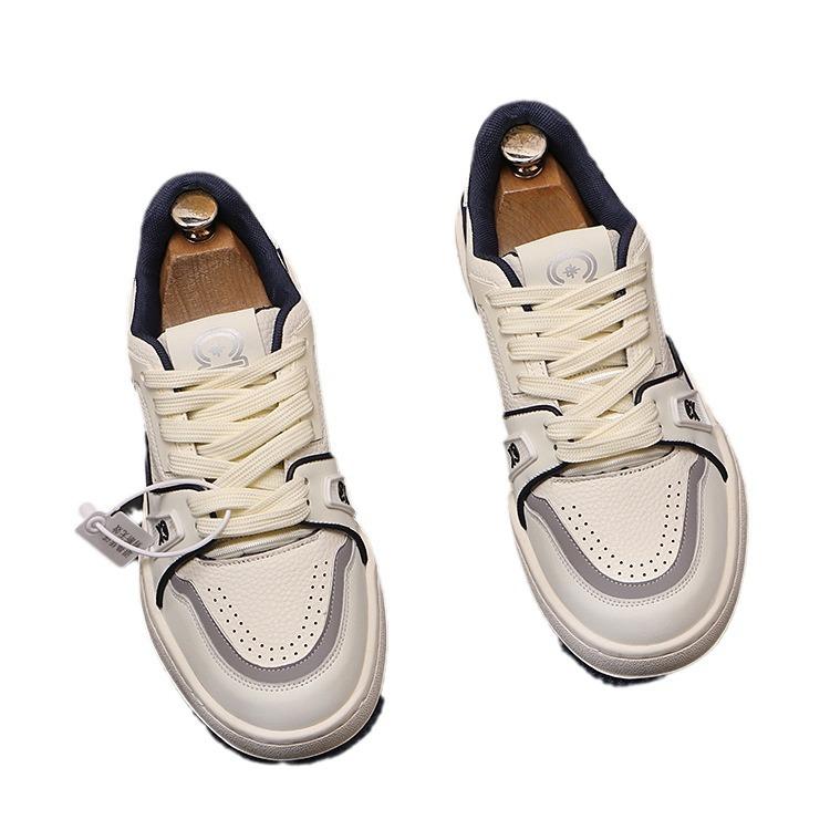 Board Shoes Breathable Personalized White Shoes Versatile Color Blocked Korean Version Trendy Sports and Leisure Shoes Youth Fashion Men's Shoes